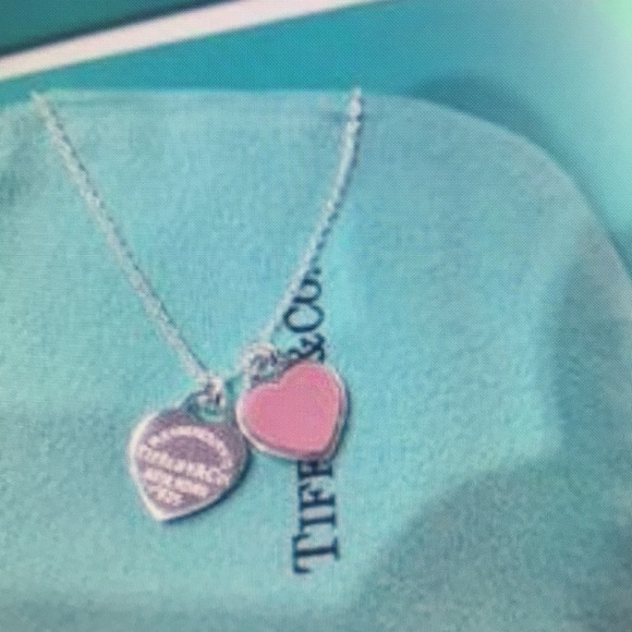 Tiffany & Co Pink and Silver Heart Pendant Necklace - Picture 4 of 4